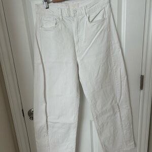 MOTHER White High-Rise Straight Jeans